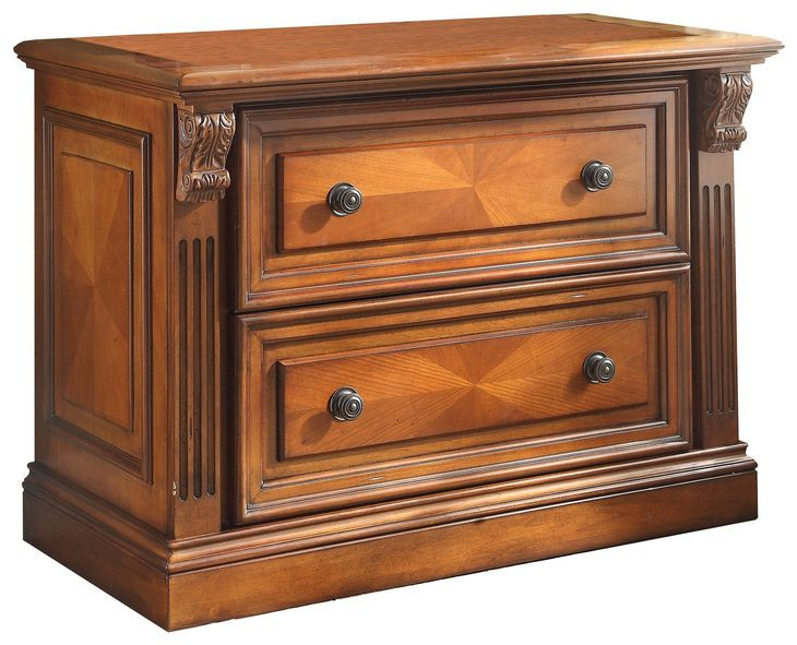 Huntington Antique Vintage Pecan 2 Drawer Lateral File