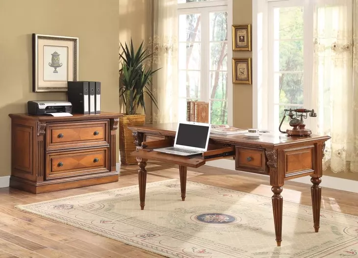 Huntington Antique Vintage Pecan Writing Desk