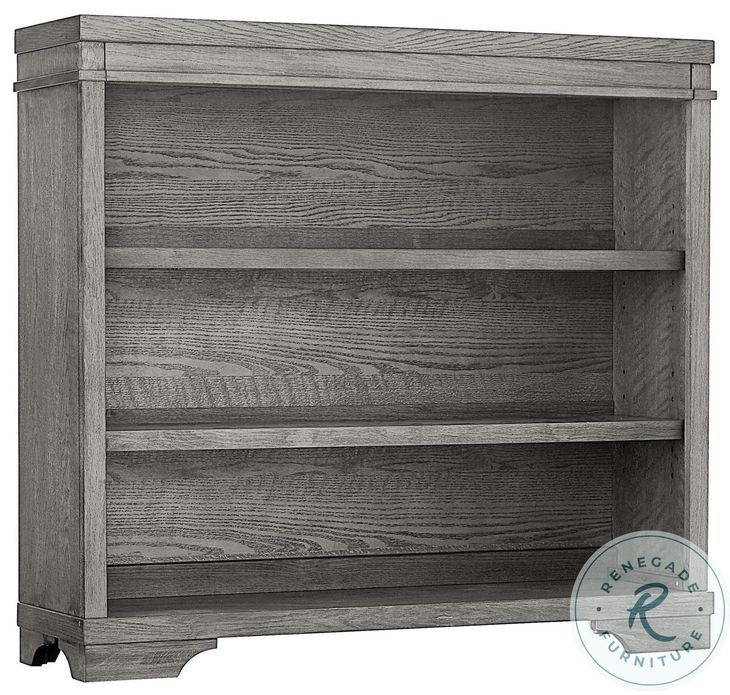 Foundry Brushed Pewter Hutch and Bookcase with 3 Shelves