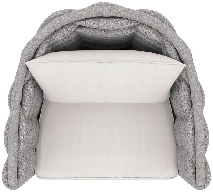 Wailea Nordic White and Gray Performance Fabric Outdoor Swivel Chair