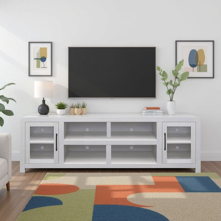 Haven White 82" TV Stand
