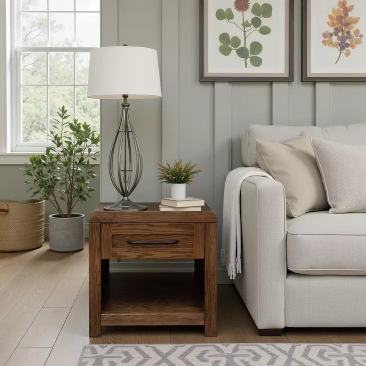 Haven Oak Bourbon Square End Table