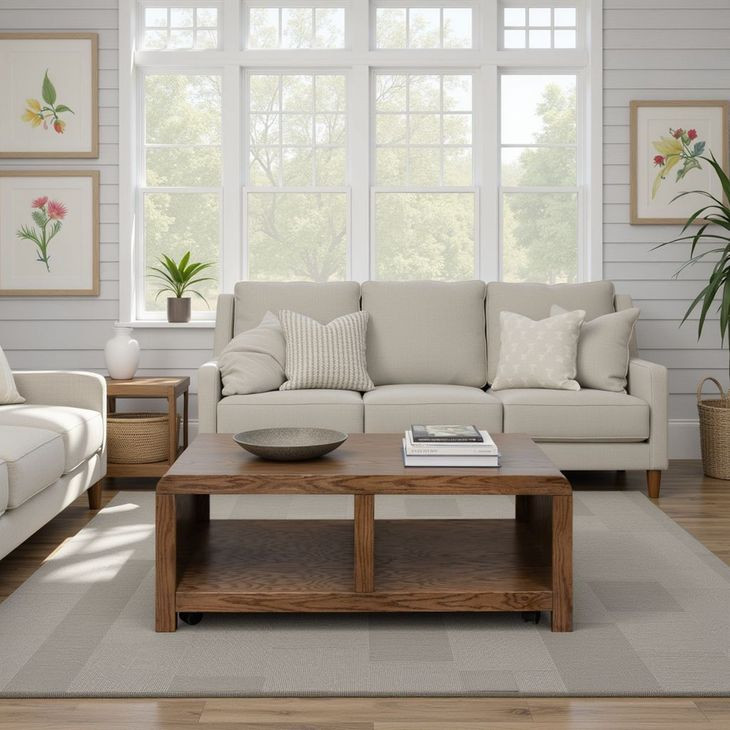 Haven Oak Bourbon Rectangular Occassional Table Set