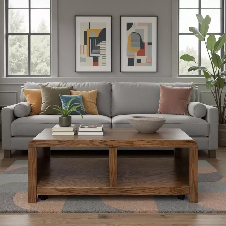 Haven Oak Bourbon Rectangular Cocktail Table