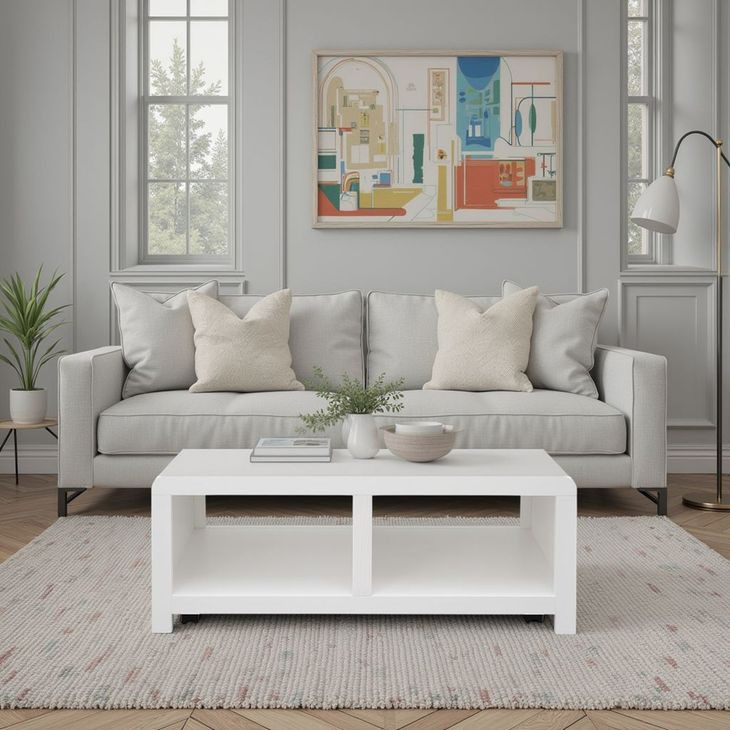 Haven White Rectangular Occassional Table Set