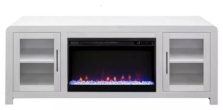 Haven White 65" TV Stand with Fireplace