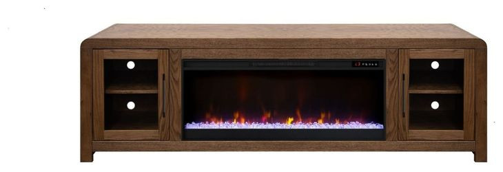 Haven Oak Bourbon 82" TV Stand with Fireplace