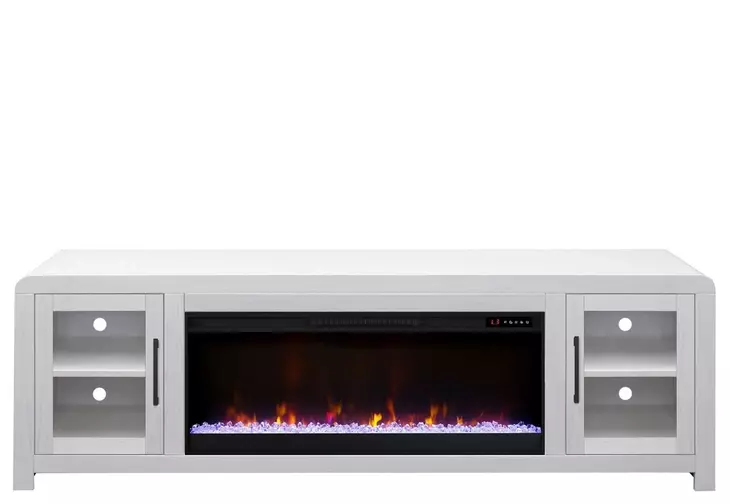 Haven White 82" TV Stand with Fireplace