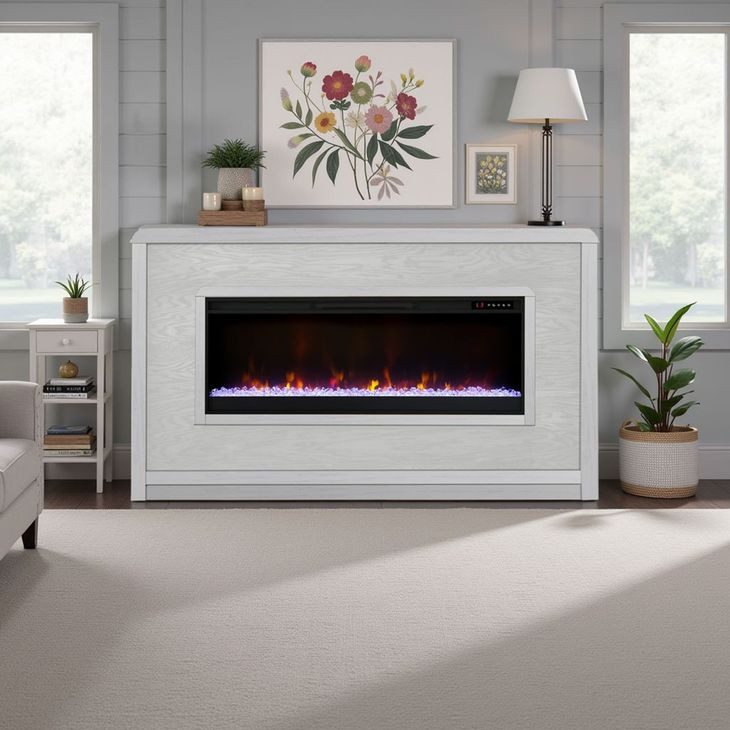 Haven White 62" Fireplace Mantel
