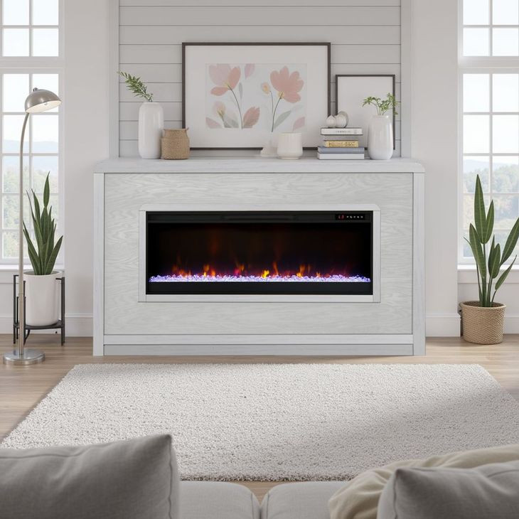 Haven White 62" Fireplace Mantel