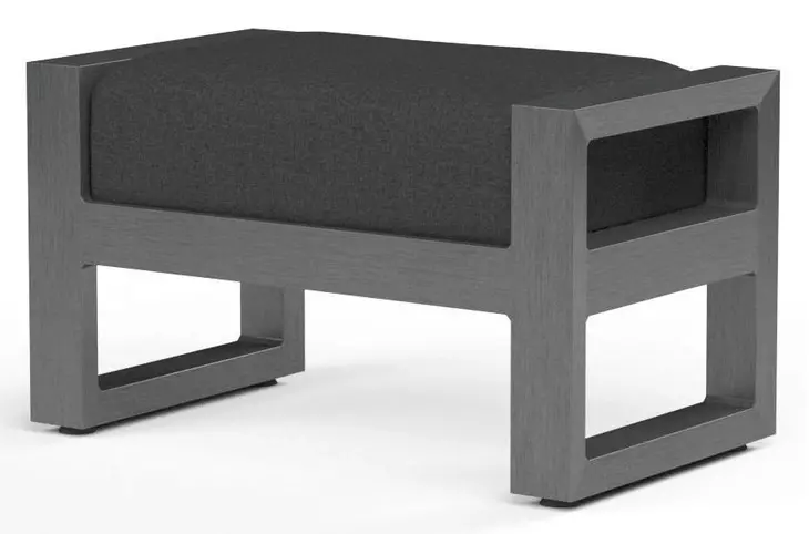 Redondo Spectrum Carbon Upholstered Outdoor Rectangular Ottoman