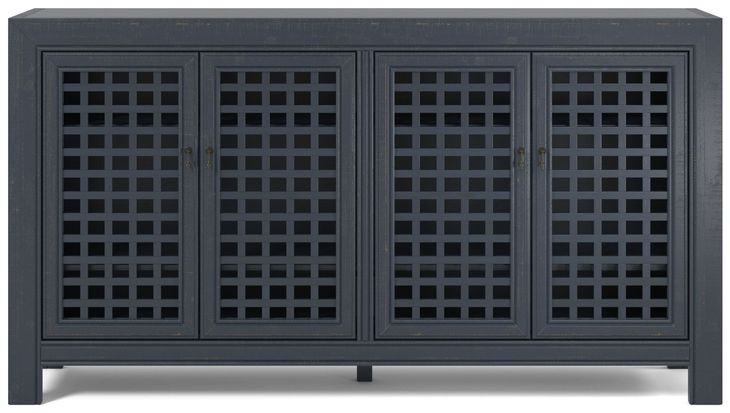 Rio Blue 4 Door Accent Cabinet