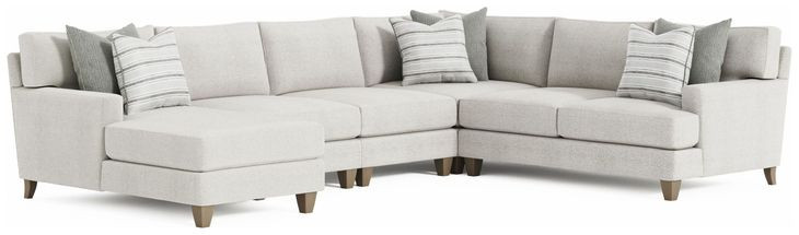 Mila Beige 5 Piece Modular Sectional with LAF Chaise and Pillows