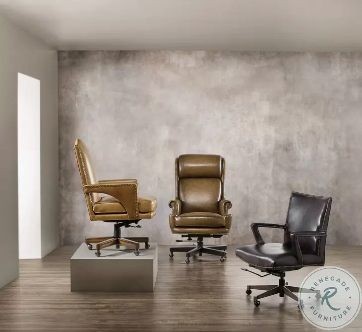 Benton Nature Warm Brown Leather Swivel Tilt Executive Chair