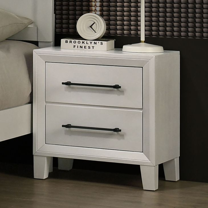 Ballard White 2 Drawer Nightstand