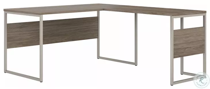 Hybrid Modern Hickory 60" L Shaped Desk