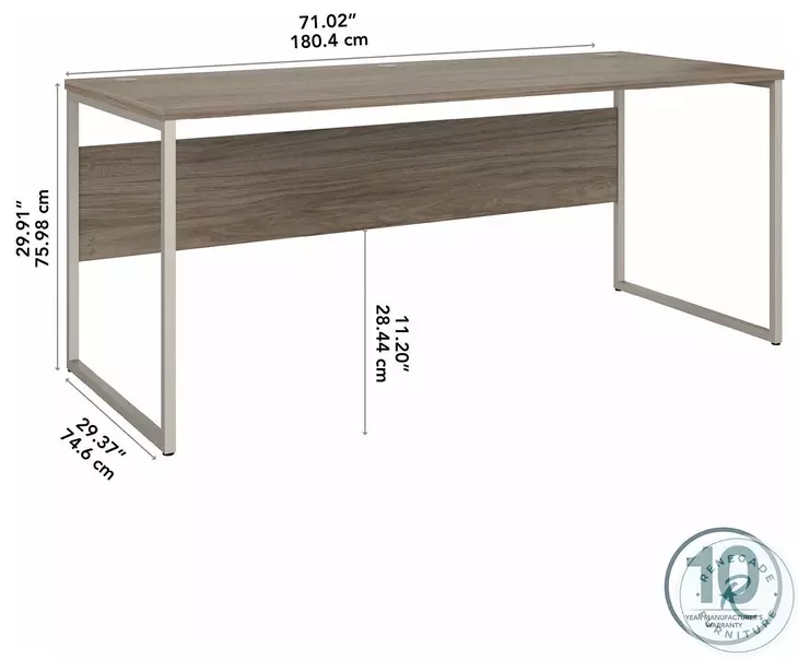 Hybrid Modern Hickory 72" Medium Computer Desk
