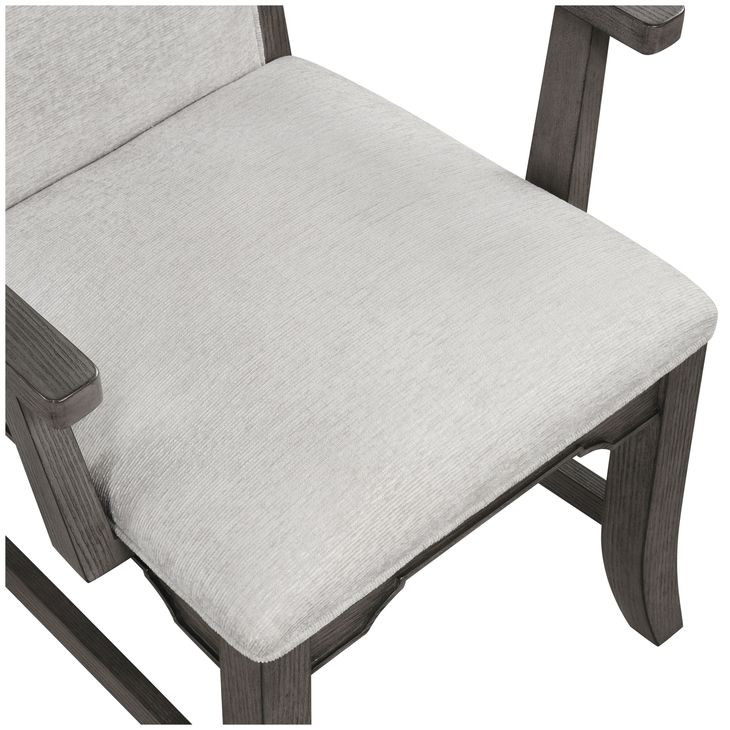 Lisbon Gray Upholstered Dining Arm Chair Set of 2