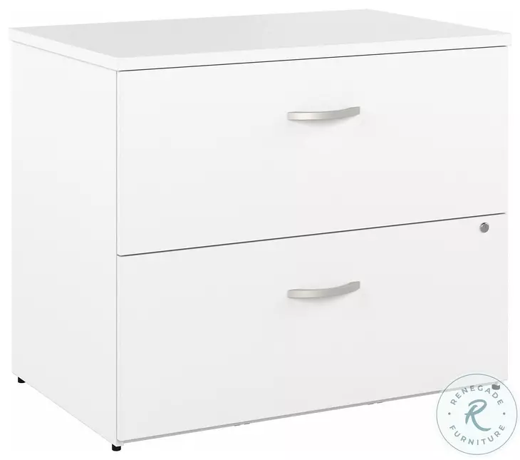 Hybrid White 2 Drawer Lateral File Cabinet