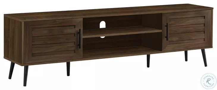 2717 Brown Laminate And Black Wood  72" TV Stand