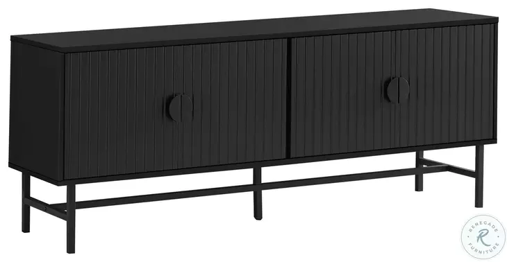 2733 Black Laminate And Metal 60" TV Stand