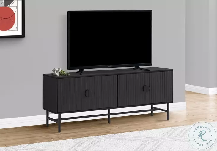 2733 Black Laminate And Metal 60" TV Stand