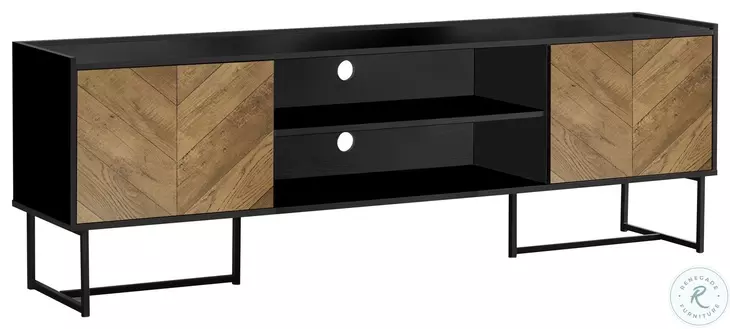 2752 Black Laminate And Metal 72" TV Stand