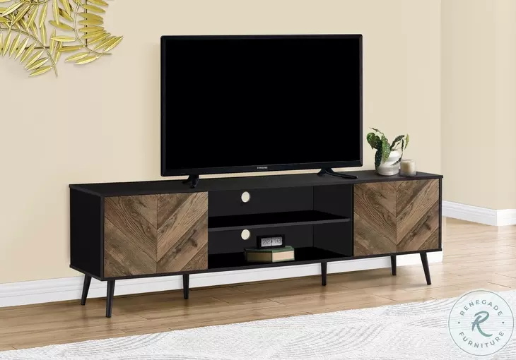 2781 Brown And Black Laminate 72" TV Stand