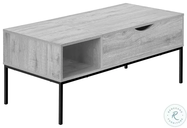 3805 Grey And Black Metal 42" Rectangular Coffee Table