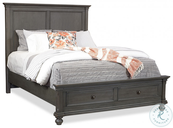 Oxford Peppercorn Queen Panel Storage Bed From Aspen Home Coleman Furniture