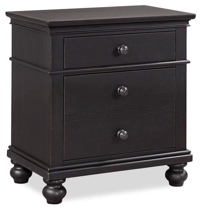 Oxford Black 2 Drawer Nightstand