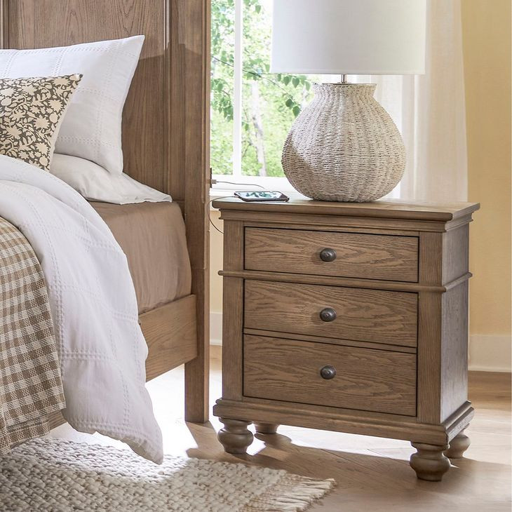Oxford Tan 2 Drawer Nightstand