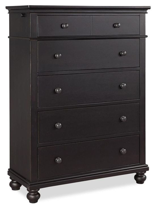 Oxford Black 5 Drawer Chest