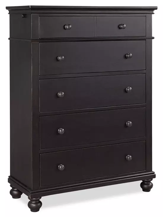 Oxford Black 5 Drawer Chest