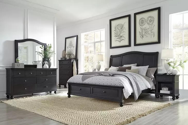 Oxford Black 5 Drawer Chest