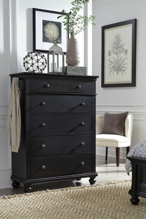 Oxford Black 5 Drawer Chest