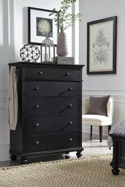 Oxford Black 5 Drawer Chest