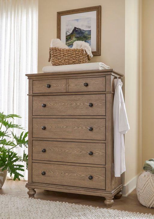 Oxford Tan 5 Drawer Chest
