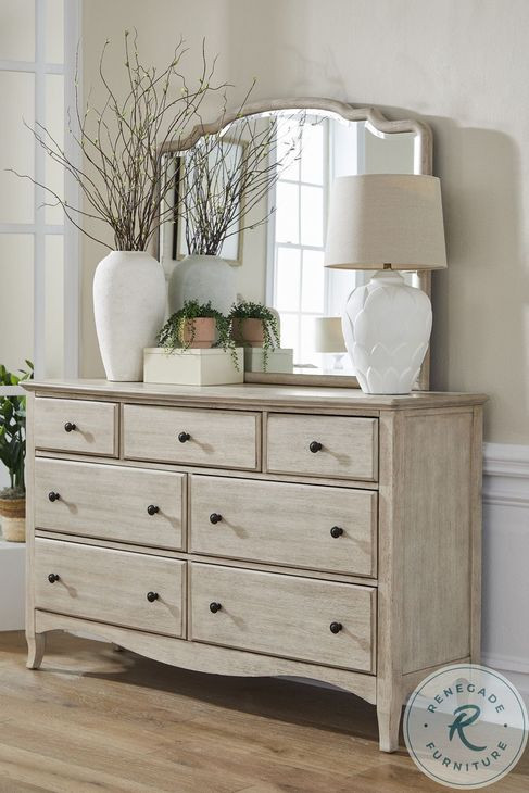 Provence Linen Landscape Arch Bedroom Mirror