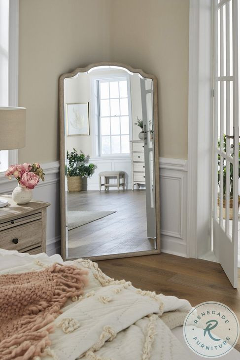 Provence Linen Arch Floor Mirror