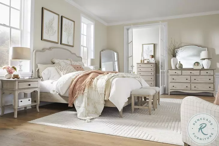 Provence Linen Arch Floor Mirror