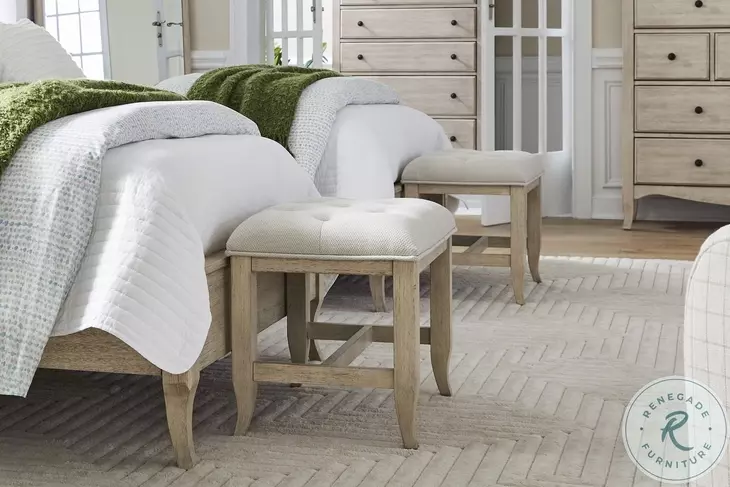 Provence Linen Upholstered Bed Bench