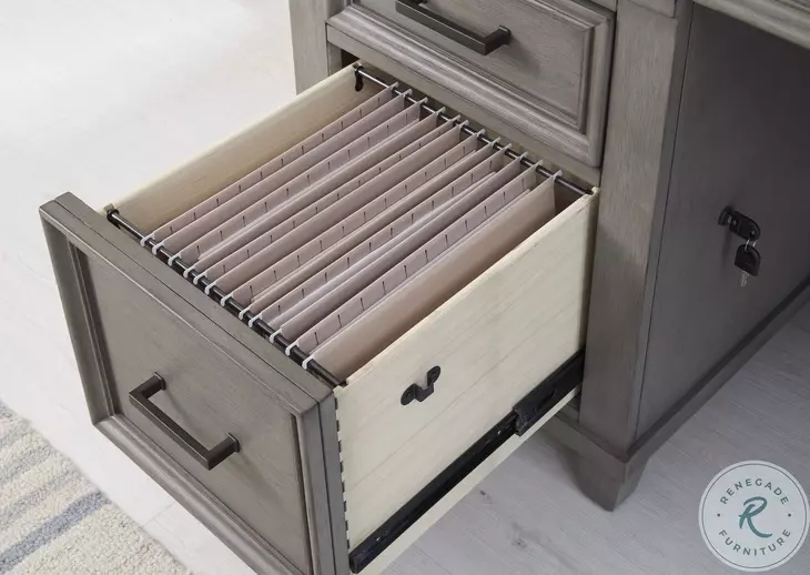 Caraway Aged Slate 66" Executive Desk