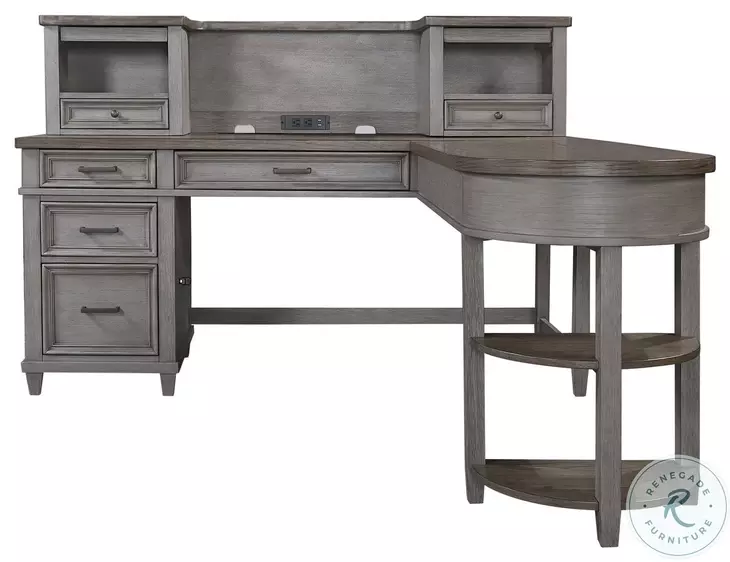 Caraway Aged Slate L Shaped Desk with Hutch From Aspen Home