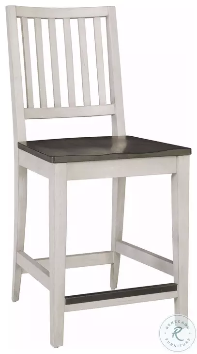 Caraway Aged Ivory Wood Seat Counter Height Stool Set Of 2