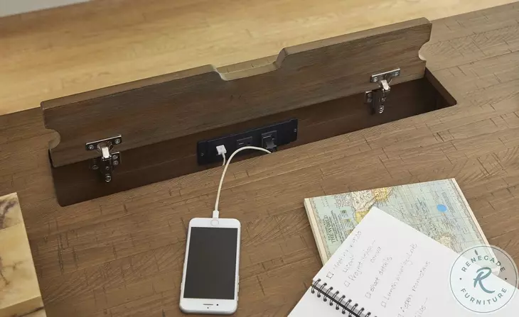 Hensley Honey 60" Lift Desk with USB Charging