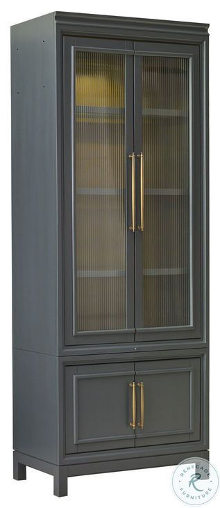 Alexander Midnight Pier 2 Door Display Cabinet with LED Lighting