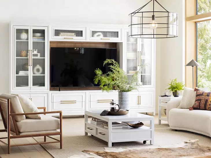 Alexander White Rectangular Chairside Table