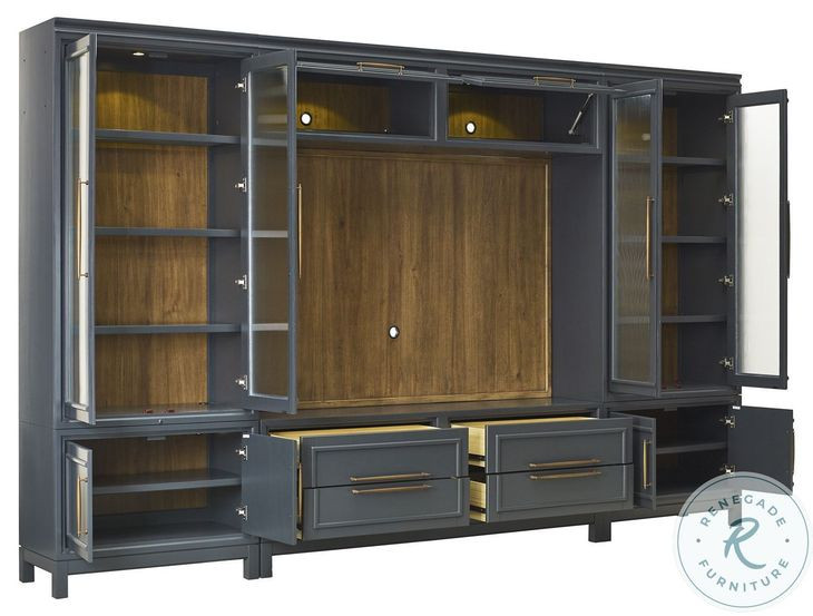 Alexander Midnight Pier 2 Door Display Cabinet with LED Lighting