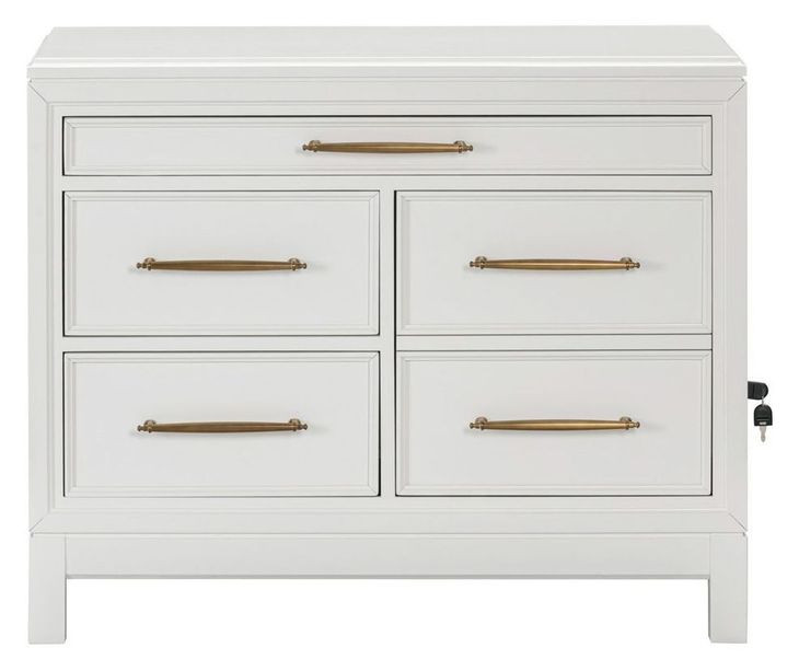 Alexander White Workstation 5 Drawer Combo File Cabinet